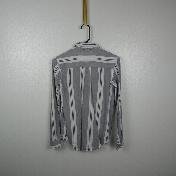 💰3/$25 ABERCROMBIE KIDs Girls Button Down Shirt Top Stripes Logo Preppy 13/14 - Picture 5 of 12